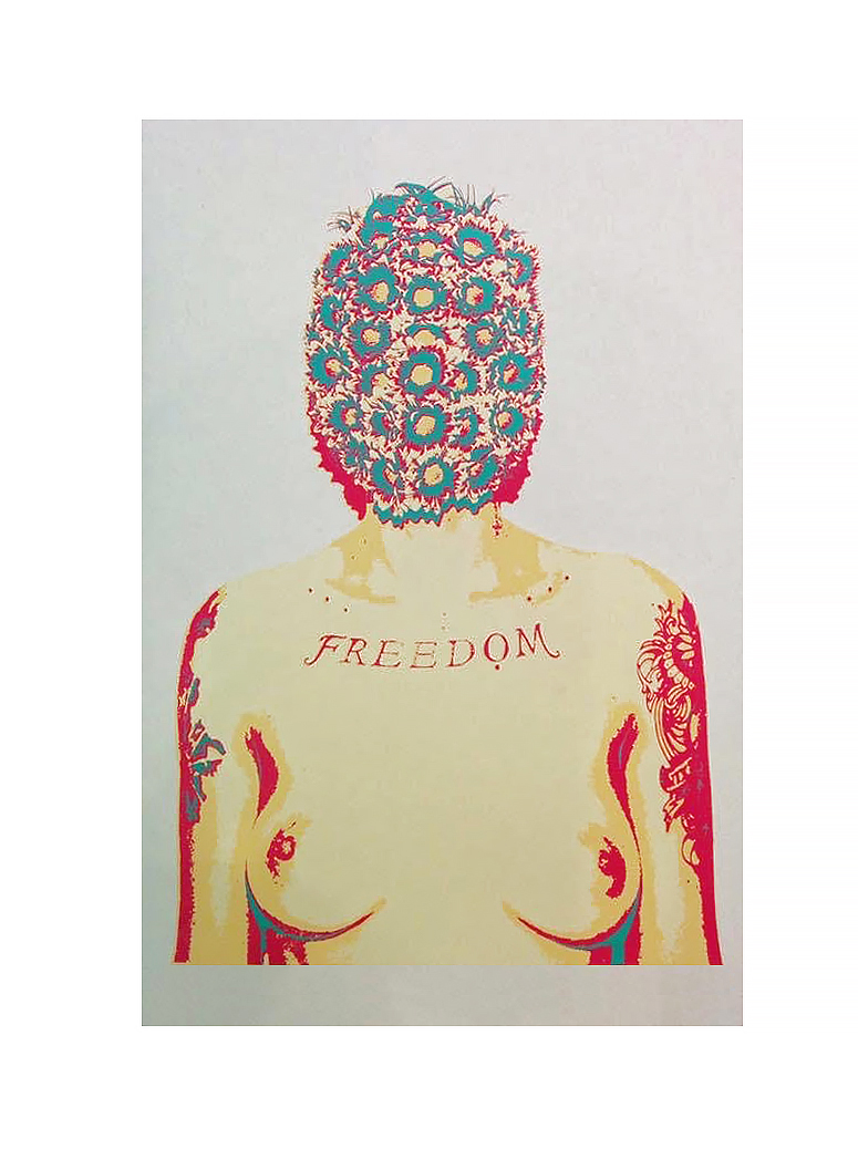 A work on paper titled Freedom